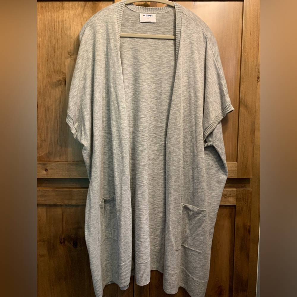 Old Navy XXL open front long gray cardigan sweater